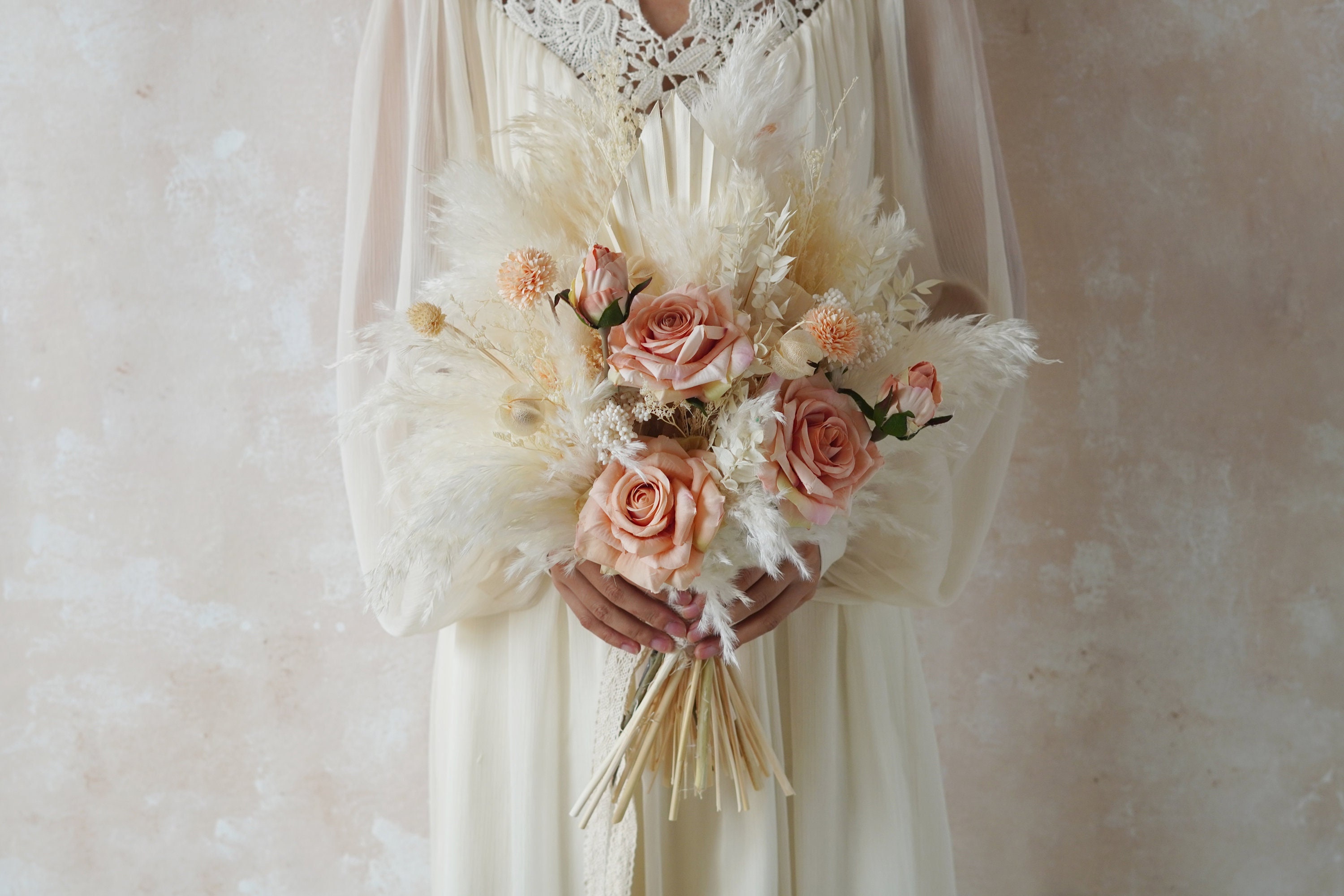 Champagne Silk Flowers,dried Pampas Grass Wedding Bouquet Dried Bridal  Bouquet/dry Flower Bouquet, Rustic Boho Brides,bridesmaid Bouquet - Etsy, image size:3000x2000