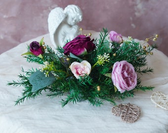 Artificial Faux Silk Flowers & Green Melaleuca bracteata,Wedding Table Flowers, Pampas grass Wedding decor,Swag Backdrop