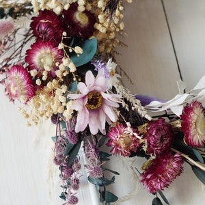 Dried flower Farmhouse Wreath, Year Round Wreath, Front Door Wreath, Wedding Wreath,decorative wreath image 4