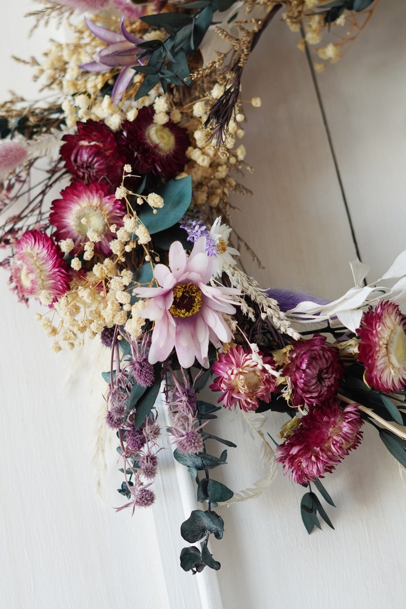 Dried flower Farmhouse Wreath, Year Round Wreath, Front Door Wreath, Wedding Wreath,decorative wreath image 4