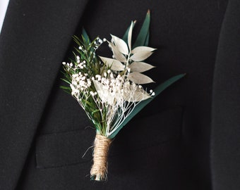 Boho Wedding boutonniere Boutonnières Bunches | Dried Flower Bouquets | Wedding Groomsmen | Groom | Pampas Grass Arrangement | Boutonniere