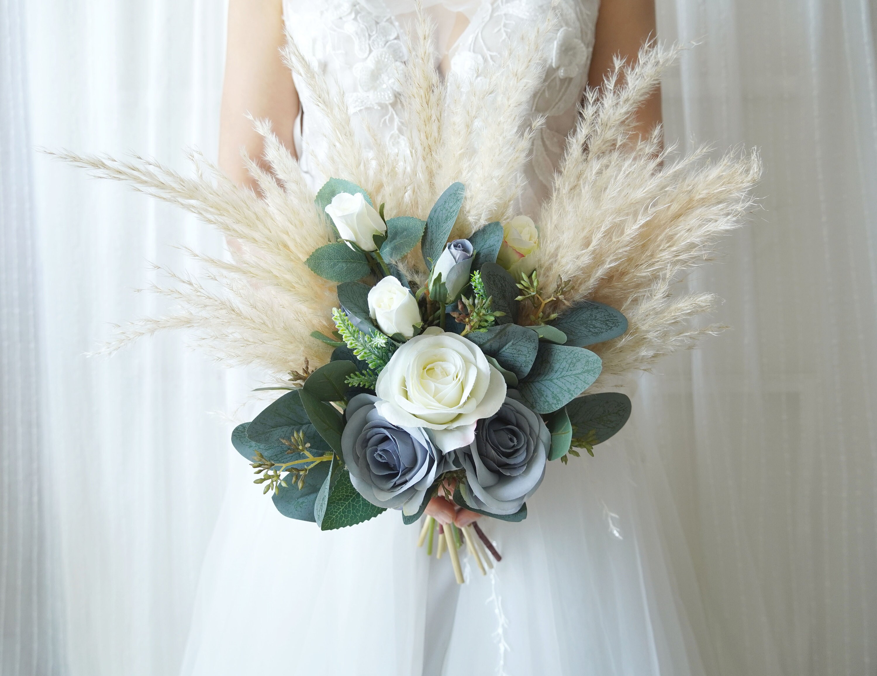 【完成品の販売】ウエディングブーケ パンパスグラス パンパスグラス ウェディングブーケ