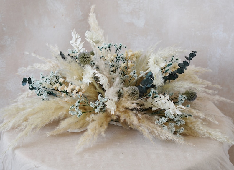 Crystal Grass Eucalyptus Leaf Bluish green Table Flowers,Flower Swag Backdrop,Preserved Roses,Bohemian Wedding Centerpieces,30cm20cm15cm image 1