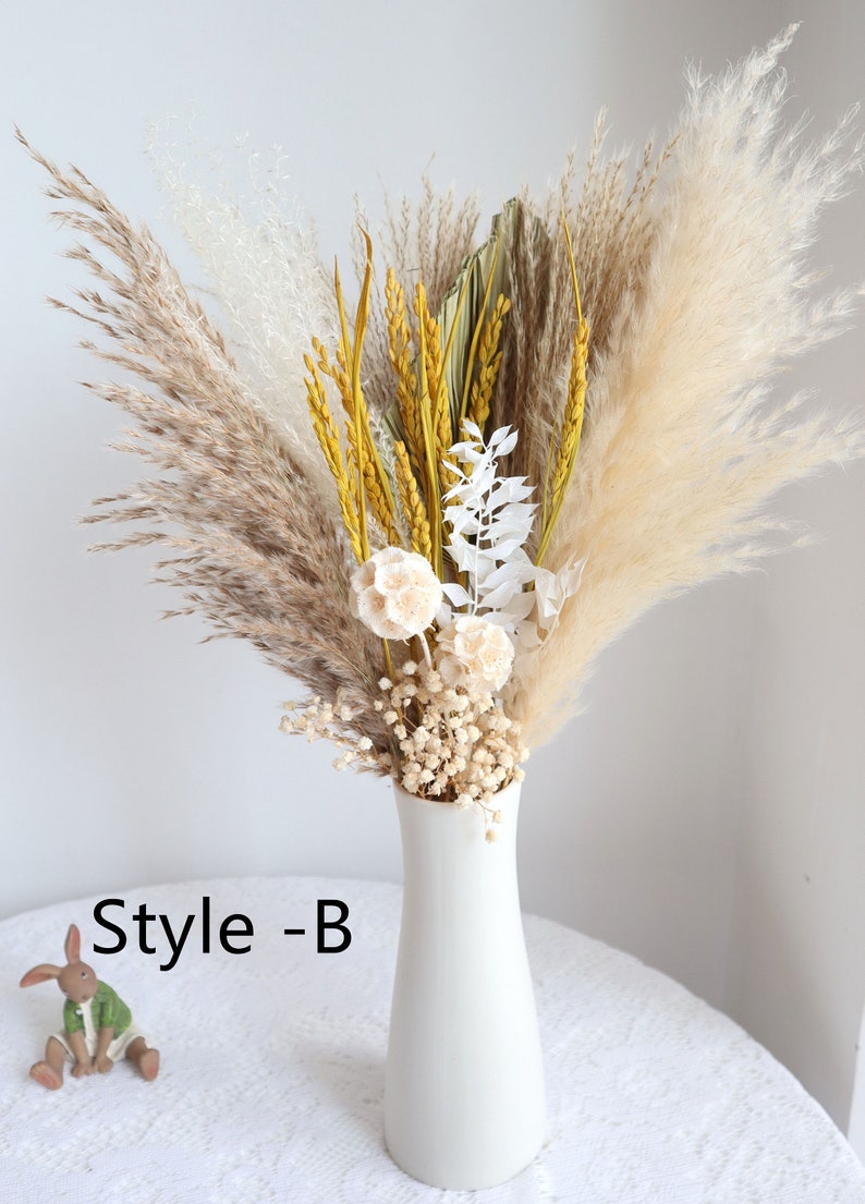 Pampas Grass bouquet,Dried flower bouquet,vase filler,dried flowers,natural flower decor,Flower Arrangement,Small Centerpiece image 5