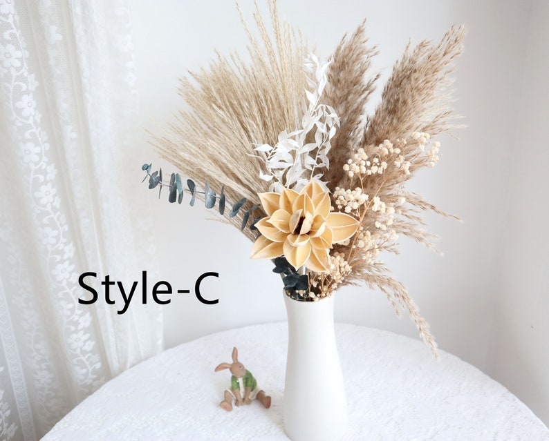 Pampas Grass bouquet,Dried flower bouquet,vase filler,dried flowers,natural flower decor,Flower Arrangement,Small Centerpiece image 6