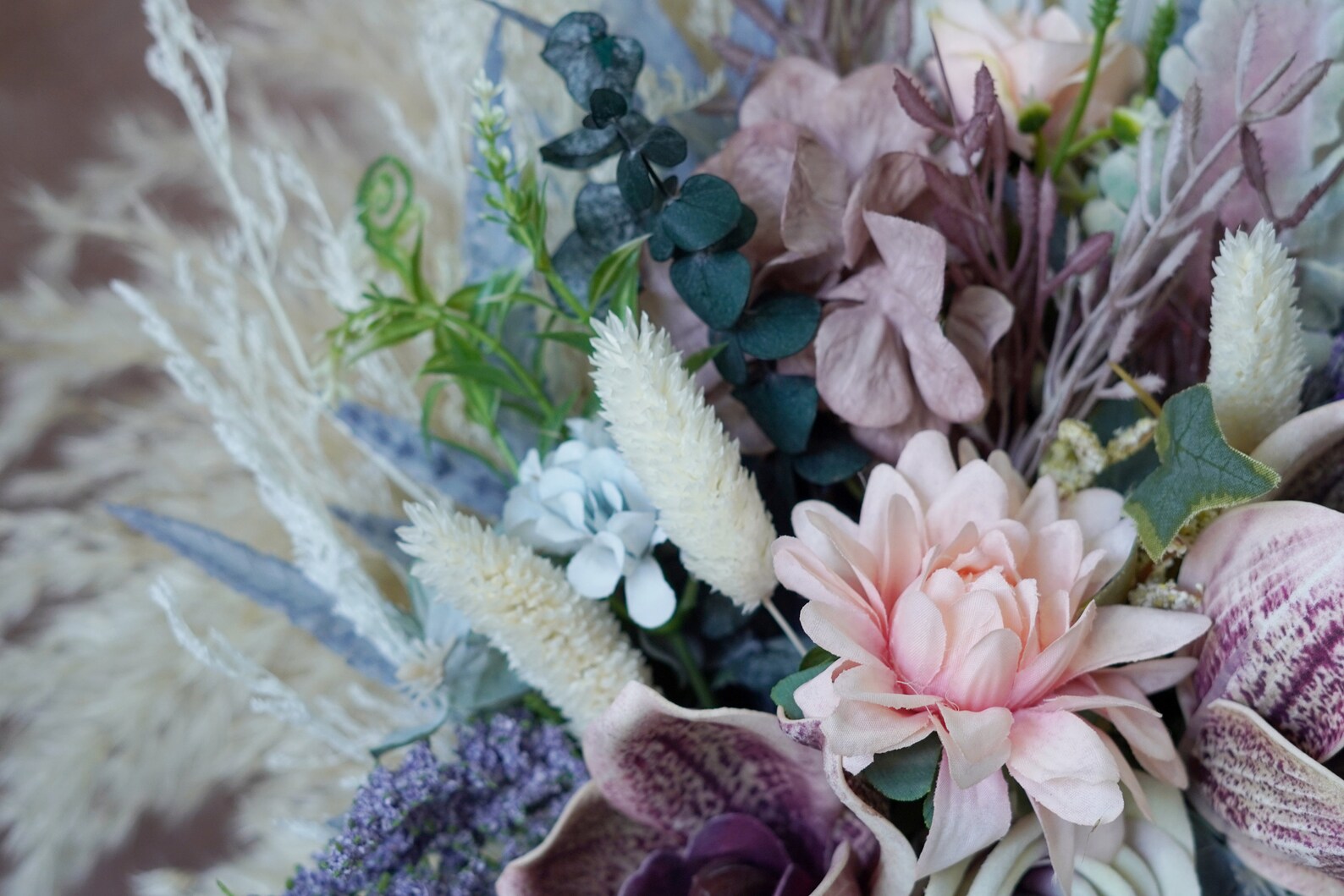 Pampas Grass Bouquet Rustic Boho Wedding Bouquetartificial Etsy