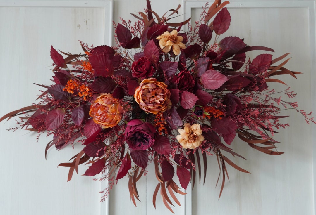 Rust Orange/dusty/burnt Orange Artificial Flower Wedding Arch,dried