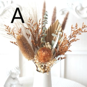 Rust Orange/Burnt Orange Pampas Grass bouquet,Dried flowers bouquet,home decor,Palm spear,natural flower Arrangement,Small Centerpiece image 2