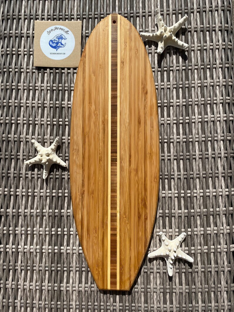 Bamboo Surfboard Resin Art Etsy