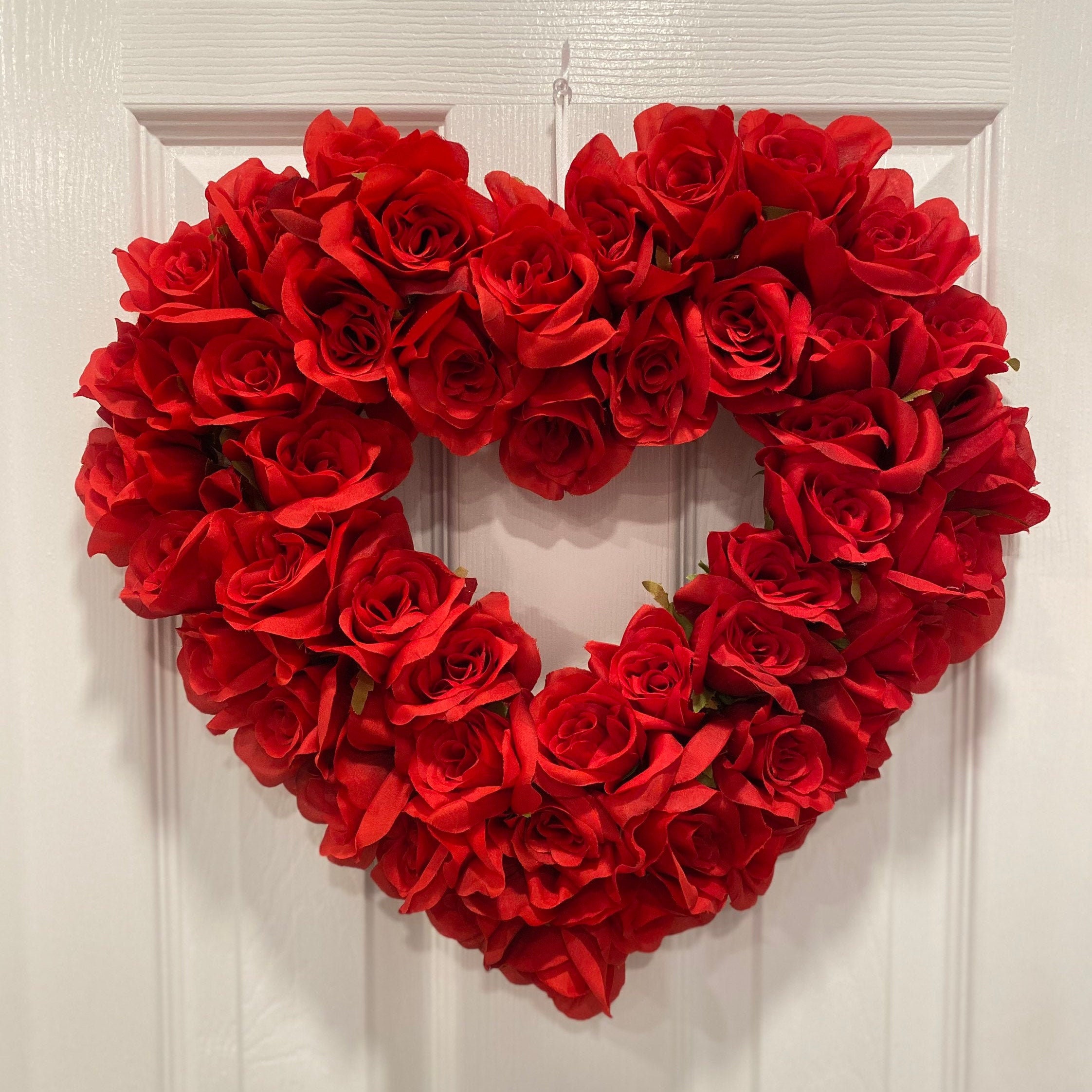 Pink Rose Heart Shaped Wreath- 16