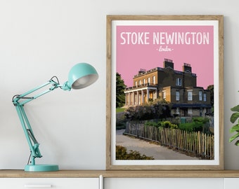 Stoke Newington Poster Print, Clissold Park, Hackney, Church Street, London Parks