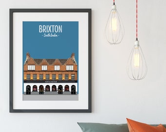 Brixton Print Poster, The Hope and Anchor Pub, South London Print, Pub Print