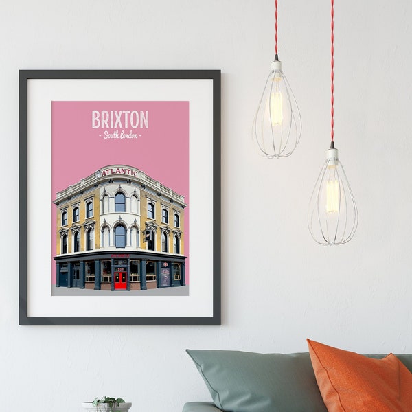 Brixton Print Poster, The Atlantic, Dogstar Brixton, South London Print, Pub Print