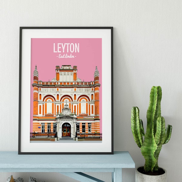 Leyton Print Poster, The Leyton Technical Pub, East London Print, Leytonstone Print