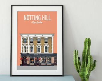 Notting Hill print, The Elgin pub, West London print, Portobello Road, English pub, British pub