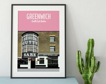Greenwich Print, The Cutty Sark pub, South East London print