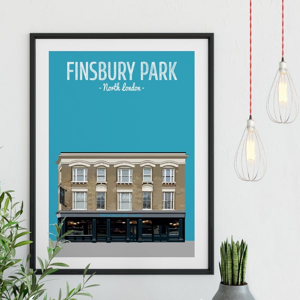 Finsbury Park print, The Worlds End pub, Stroud Green Road