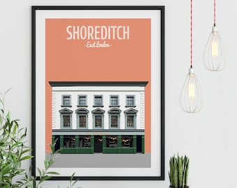 Shoreditch print, The Owl and Pussycat, East London print