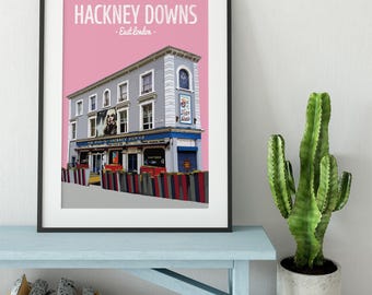 Hackney Downs Poster Print, The Star, Hackney, Hackney Downs, East London, First Date, Gift, Anniversary, Birthday gift, Wedding gift