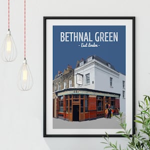 Bethnal Green Print, The Sun Tavern Pub, Poster, East London, Gift, Anniversary, First Date, Local, Birthday, Whiskey, Poitin, Poteen