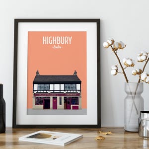 Highbury print, The Bank of Friendship pub, Islington print, Local pub