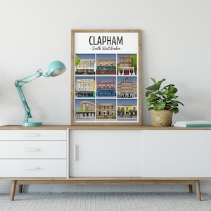 Clapham Poster Druck, Clapham Pubs, SW4, South West London, London Pubs, British Pubs, englische Pubs