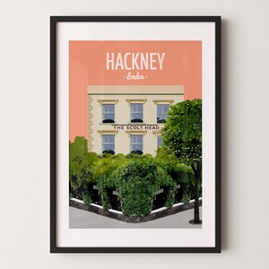 Hackney print, The Scolt Head pub, Islington
