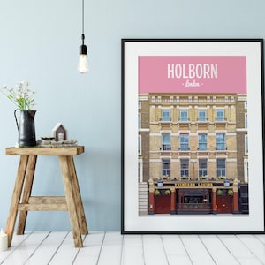 Holborn Poster Print, The Princess Louise Pub, Victorian Pub, After Work Drinks, London, English Pub, Anniversary gift, Wedding, First Date