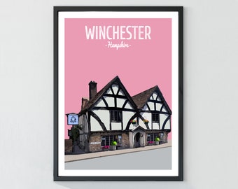 Winchester Poster Print, The Chesil Rectory, Hampshire Print, Wessex Print