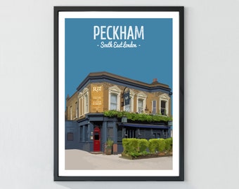 Peckham Poster Print, The Rye Pub, Peckham Rye, South East London, SE15