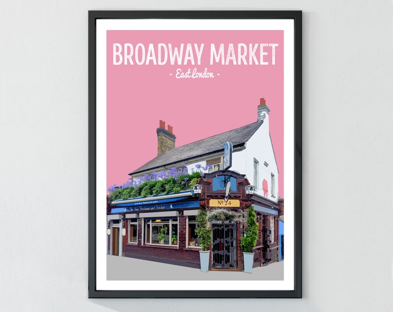 The Dove Pub East London Print Broadway Market Hackney Poster Print