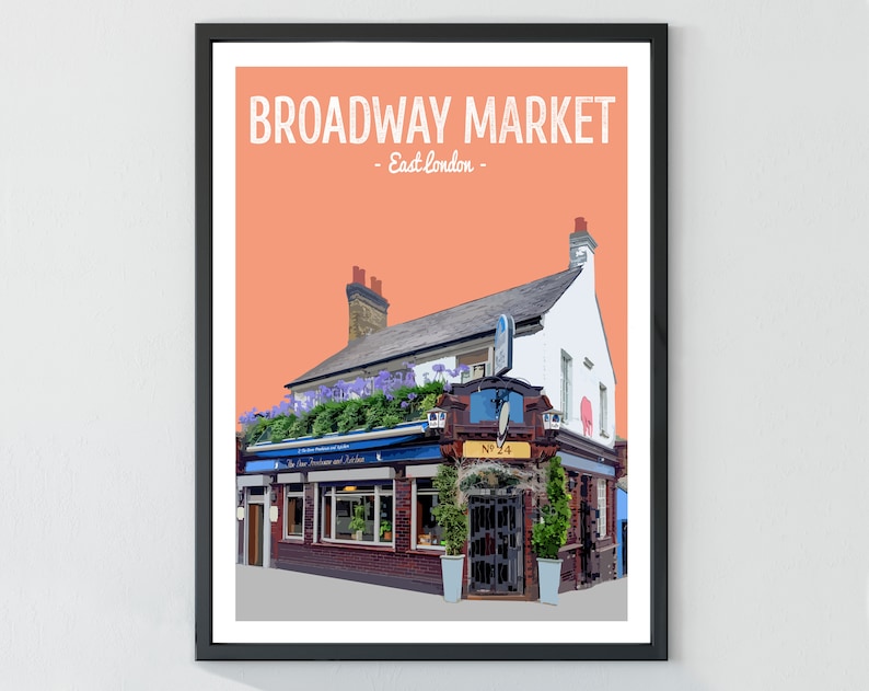 The Dove Pub East London Print Broadway Market Hackney Poster Print