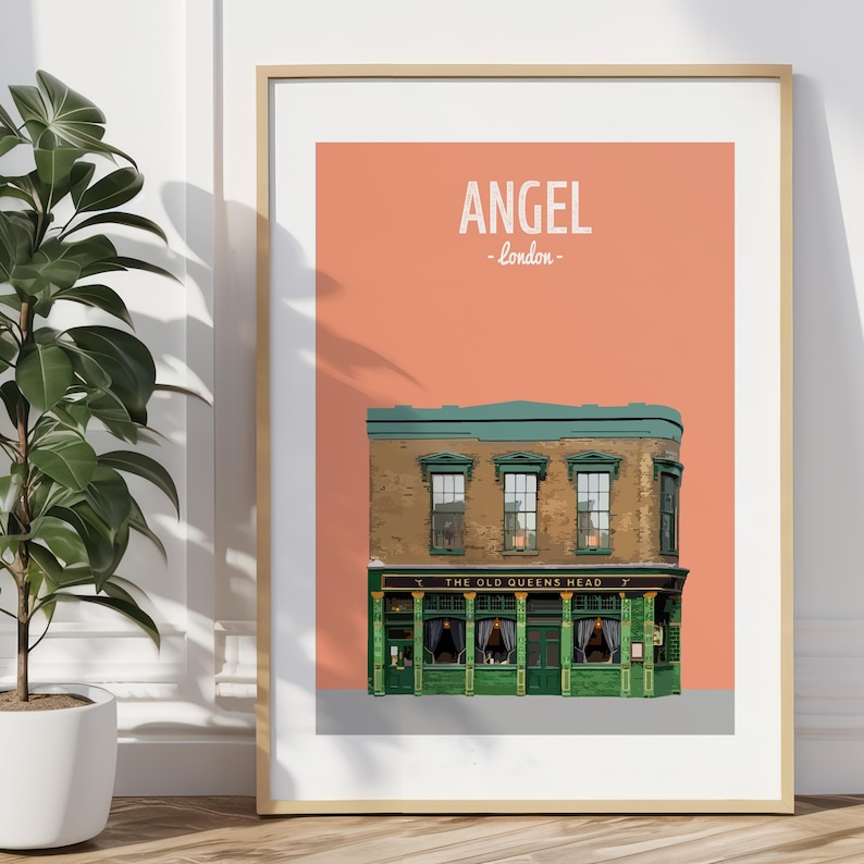Angel print, The Old Queens Head, Islington Print, North London, Pub Print image 3