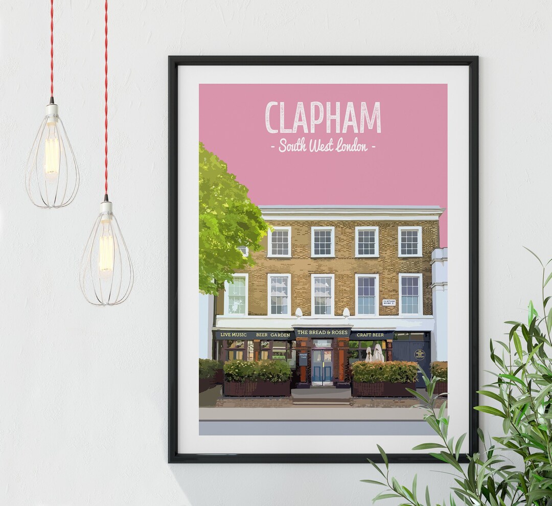 Clapham Poster Print The Bread and Roses Pub ZuidWest Etsy Nederland