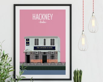 Hackney Print, The Anchor and Hope pub, Clapton print