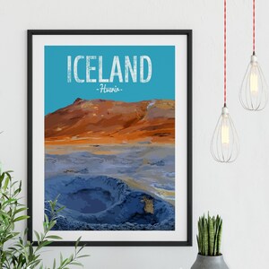 Stampa Islanda, Area geotermica di Hverir, Islanda settentrionale, Viaggi, Stampa di viaggio, Ring Road