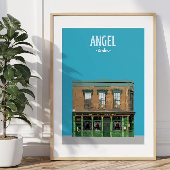 Angel print, The Old Queens Head, Islington Print, North London, Pub Print