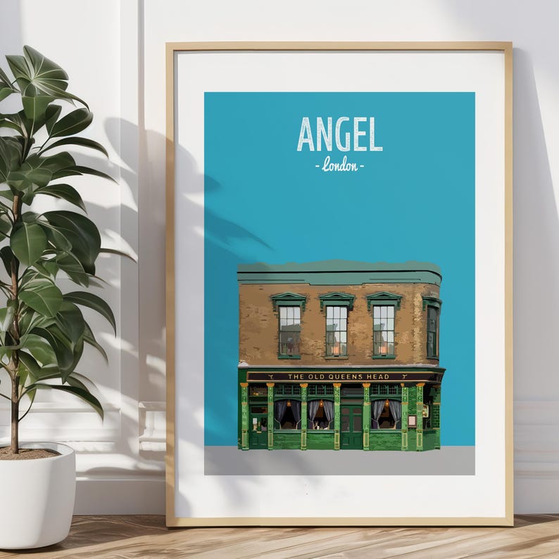 Angel print, The Old Queens Head, Islington Print, North London, Pub Print image 1