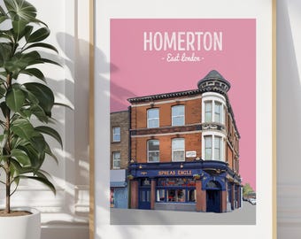Homerton print, The Spread Eagle pub, Hackney print, East London print