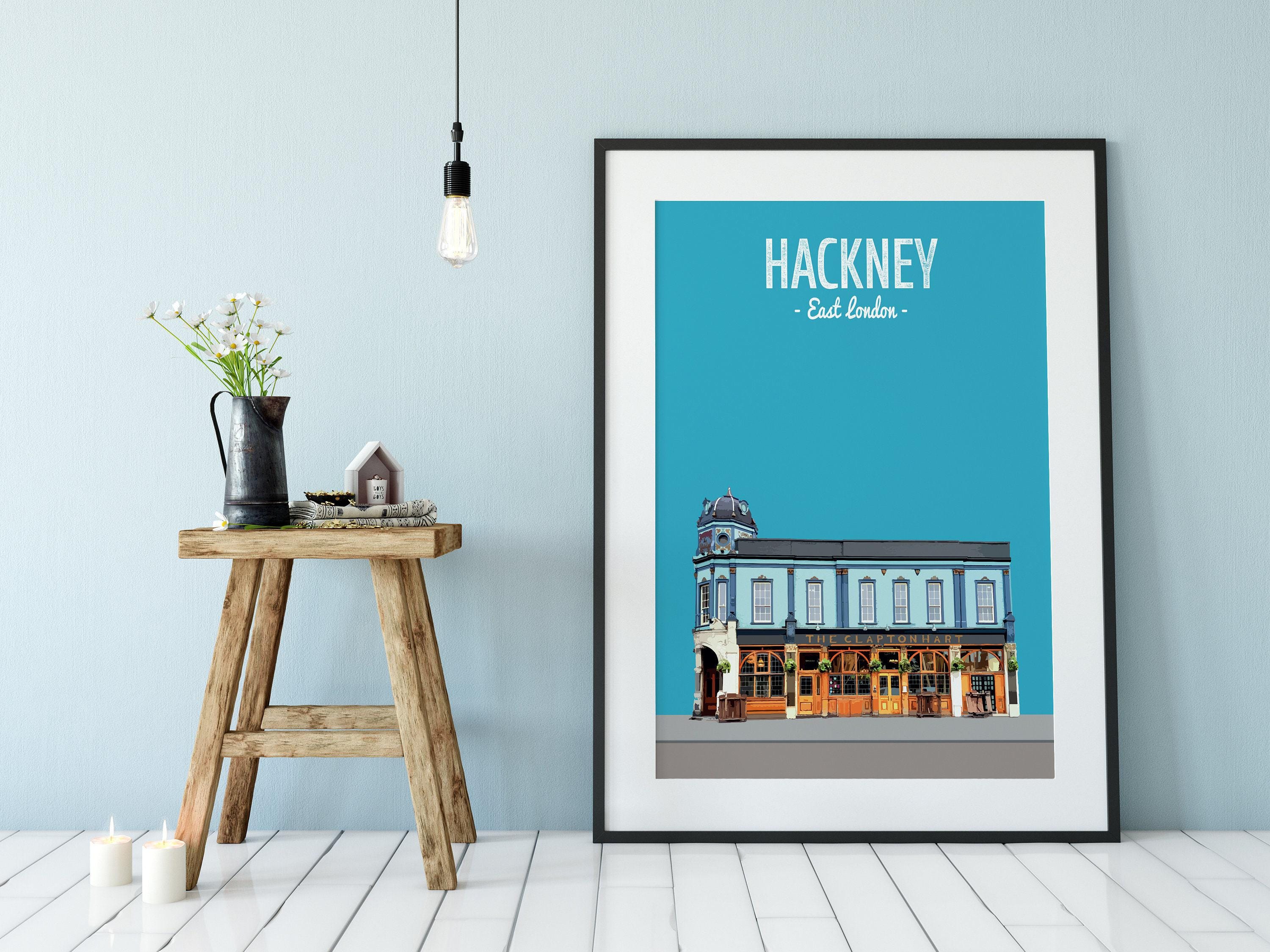 Hackney print, The Clapton Hart pub, Clapton print, Upper Clapton print