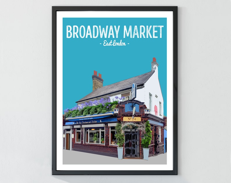 The Dove Pub East London Print Broadway Market Hackney Poster Print