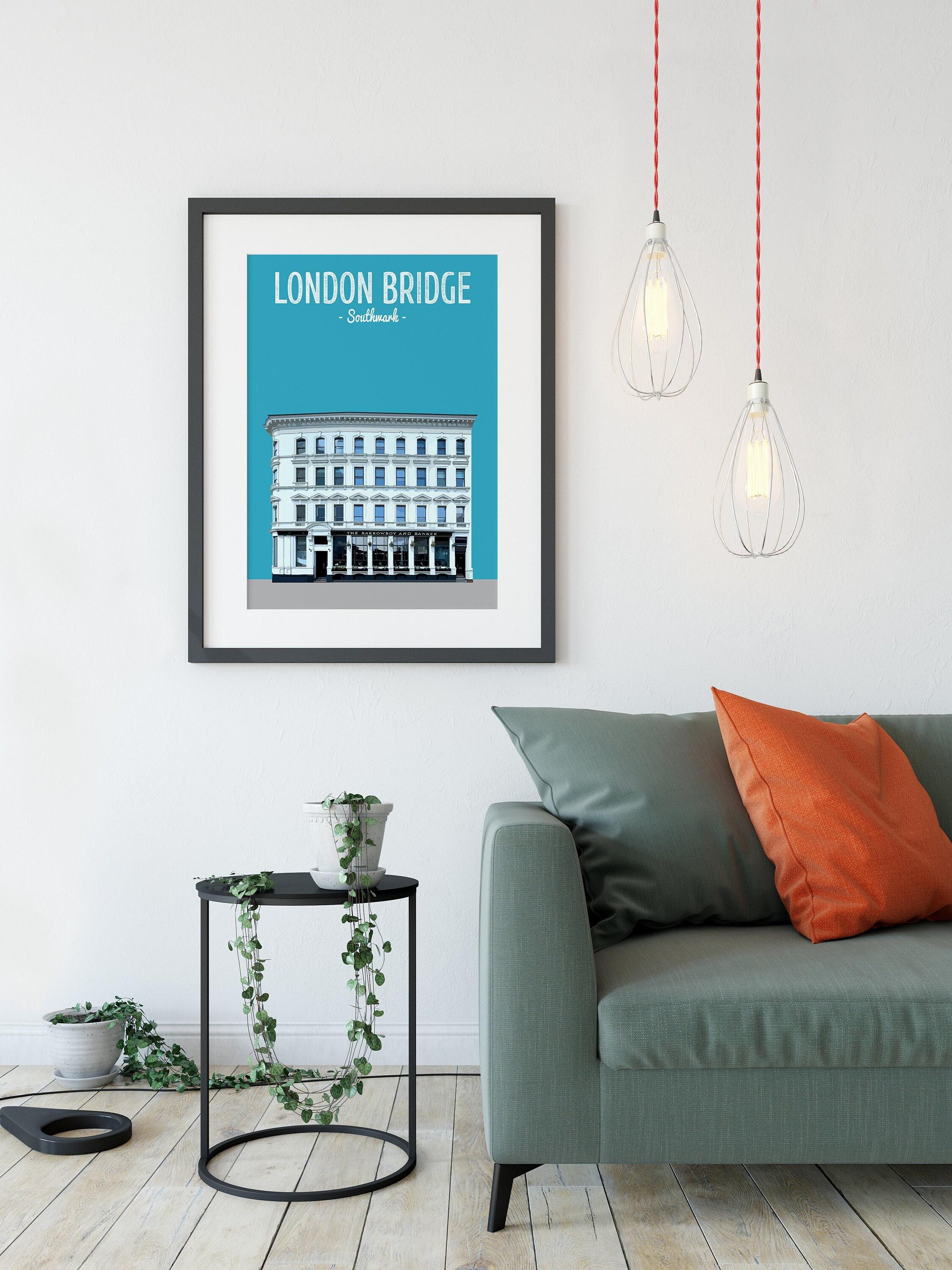 London Bridge print, The Barrowboy and Banker pub, Southwark print