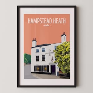 Hampstead Heath print, The Spaniards Inn pub, North London print, Highgate print