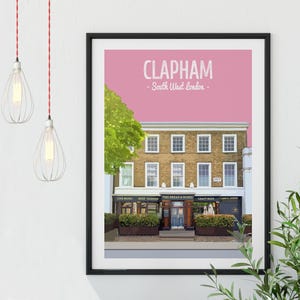 Stampa poster Clapham, The Bread and Roses Pub, South West London, Pub locale, Pub di quartiere