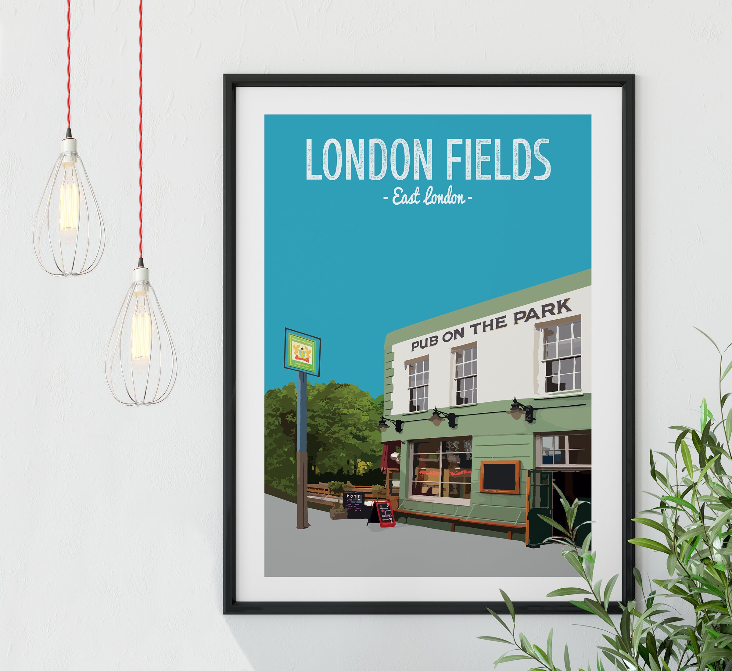 Them Places London New Home Gift Large Wall Art Market Cafe Broadway