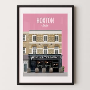 Hoxton print, The Howl at the Moon pub, Hackney print, East London