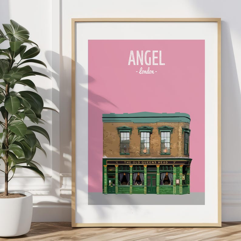 Angel print, The Old Queens Head, Islington Print, North London, Pub Print image 4