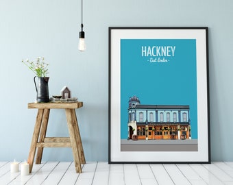 Hackney print, The Clapton Hart pub, Clapton print, Upper Clapton print