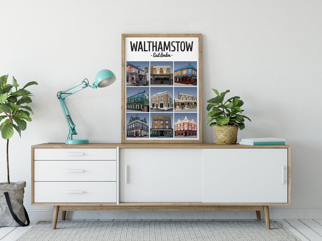 Walthamstow Print Poster, the Village, Lloyd Park, Waltham Forest, Wood