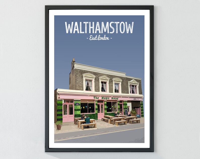 Walthamstow Village Poster Print The Nags Head Pub Waltham Etsy